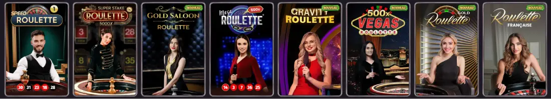 Tables de roulette en direct disponibles au casino live de Dragonia